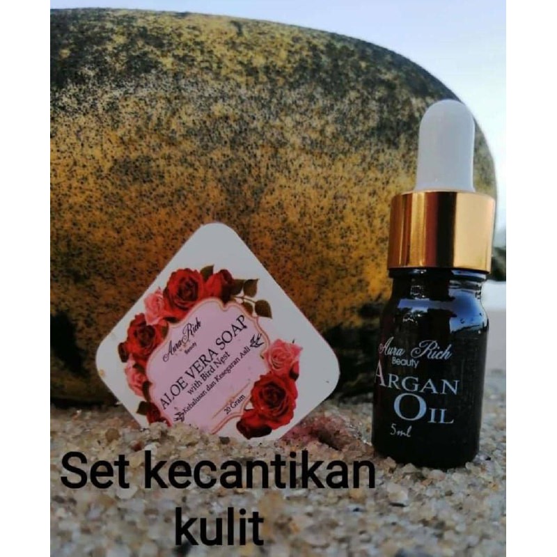 [ Viral ] Set Kecantikan Argan Oil Aura/Serum Kecantikan/Sabun Muka