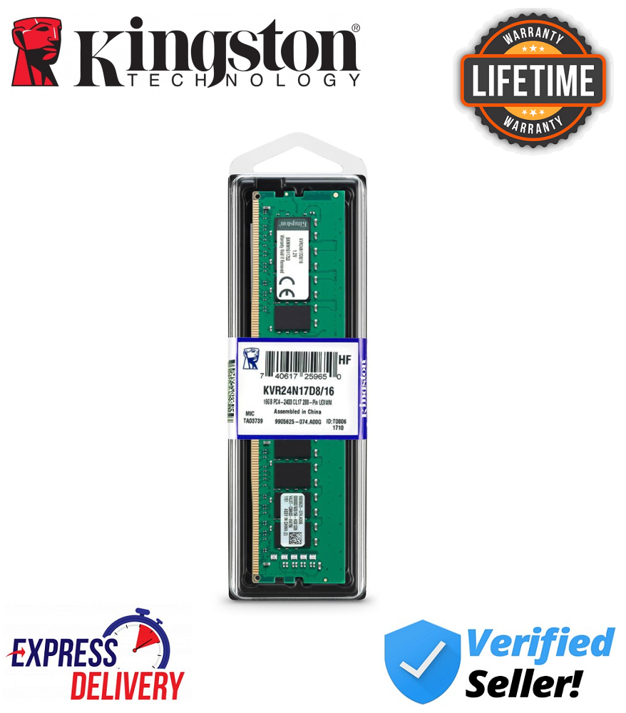 Kingston 16GB DDR4 2400Mhz CL17 Desktop Ram (KVR24N17D8/16) | Shopee ...