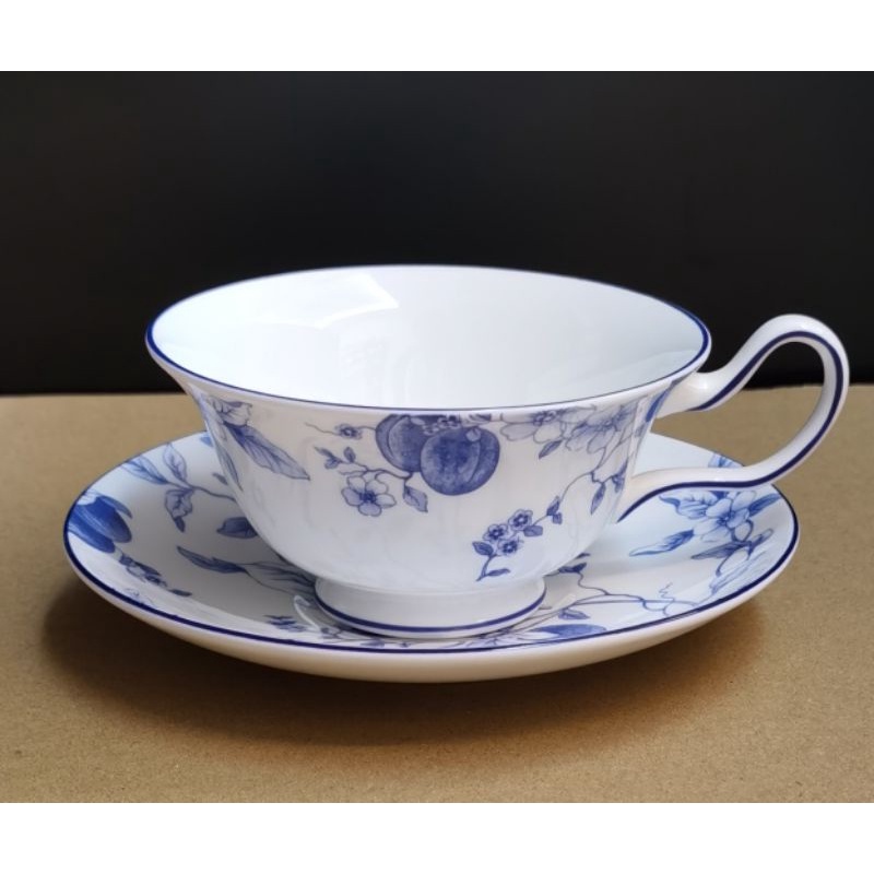 Wedgwood 🇬🇧 Made in England Blue Plum Peony Cup And Saucer