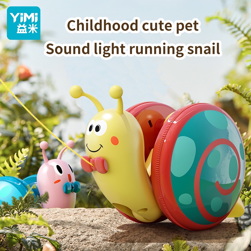 Yimi Baby Rope Pull Snail Electric Reptile Toys Cartoon Leash Crawl ...