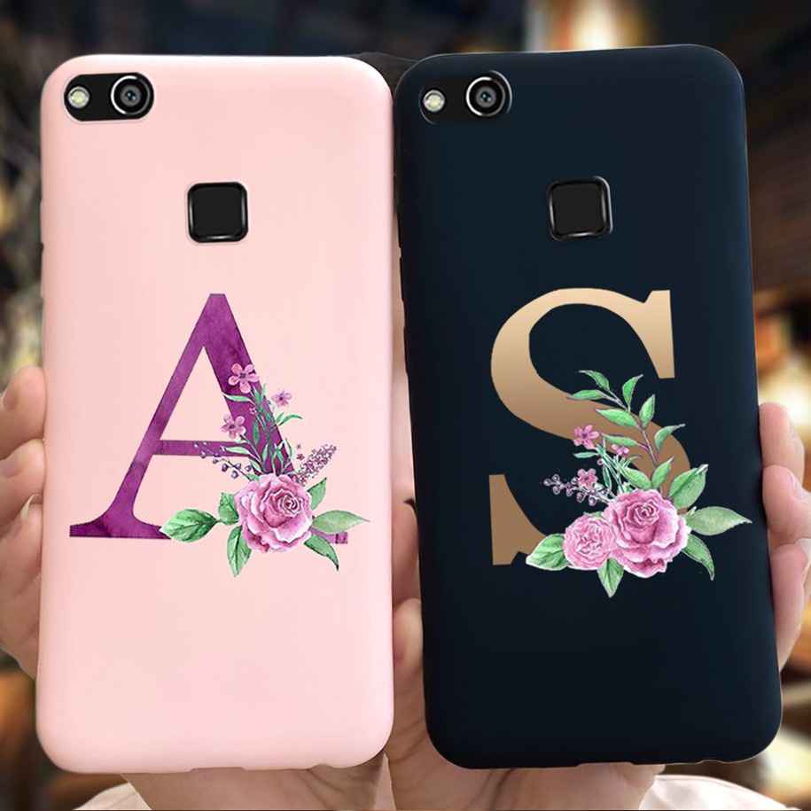 Huawei P10 Lite Silicone Phone Case Soft Cover Flower Letter Patterned TPU  Casing Huawei P10 Lite WAS-LX1 Matte Cases 5.2