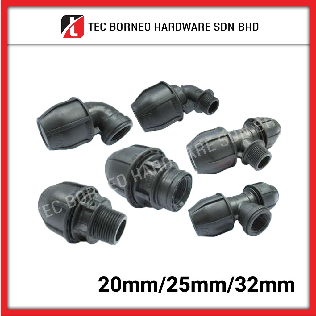 TEC [20mm 25mm 32mm] HDPE Poly Pipe Fitting Penyambung Polypipe Male ...