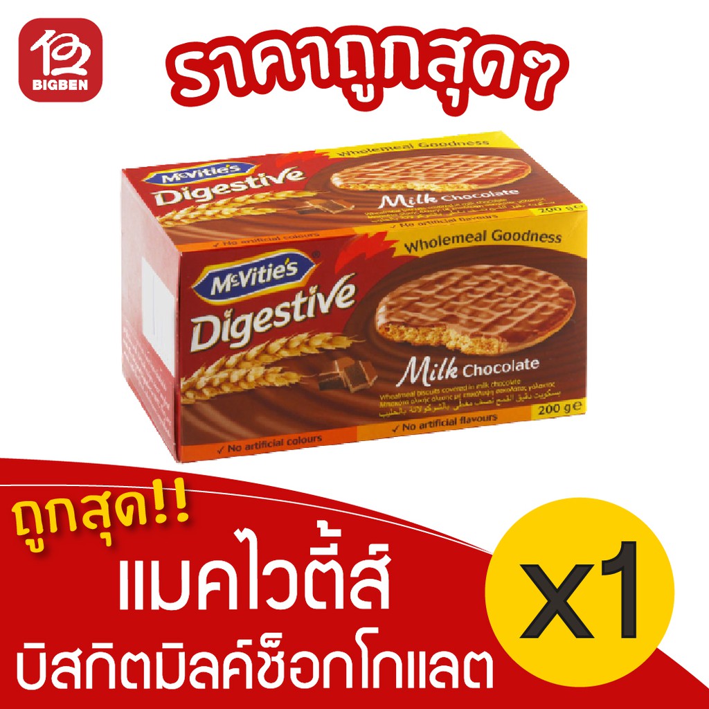 [1 Box] Mcvities Digestive Milk Chocolate Coated Biscuits 200g Shopee