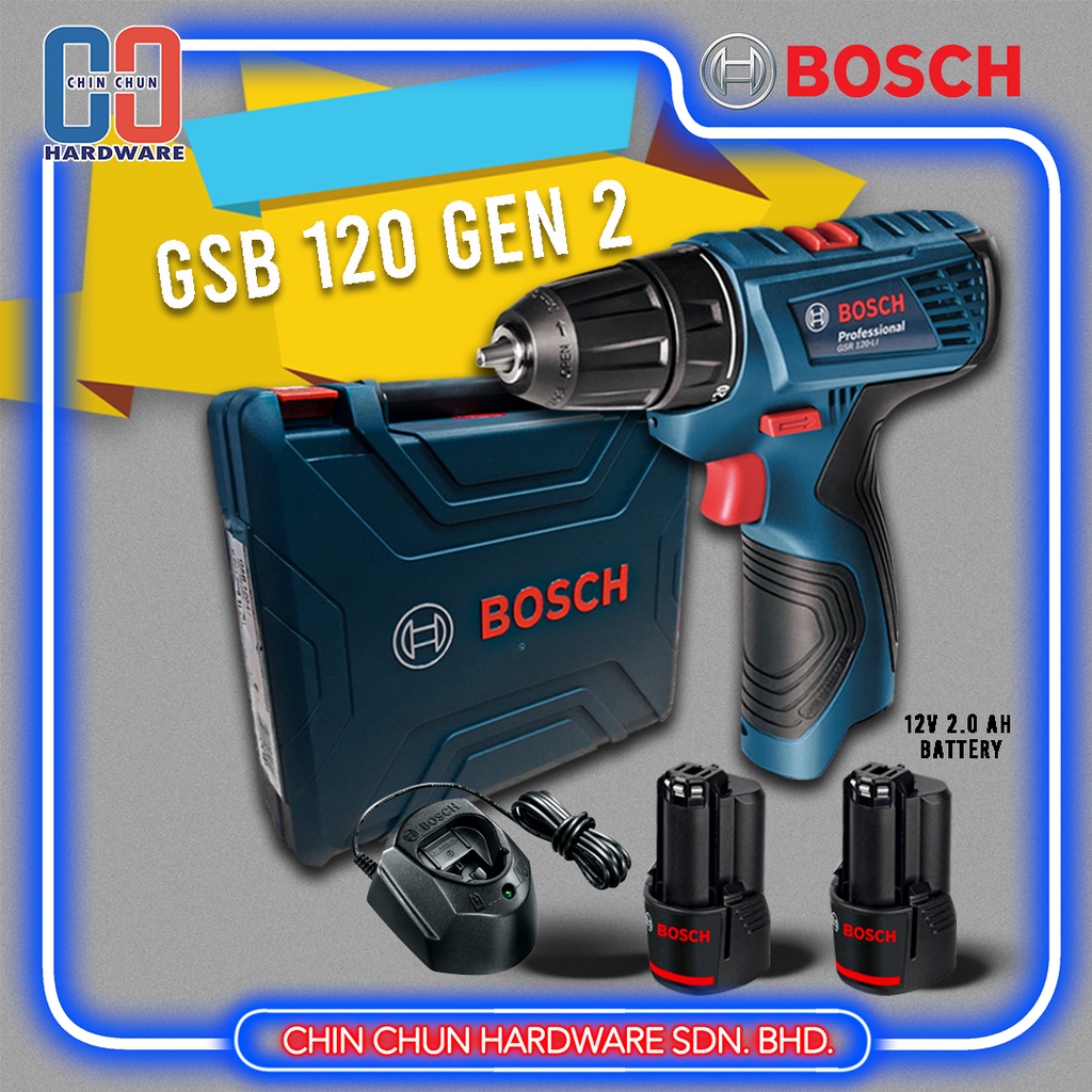 BOSCH GSB 120 GEN 2 CORDLESS IMPACT DRILL KIT WITH BATTERY & CHARGER ...