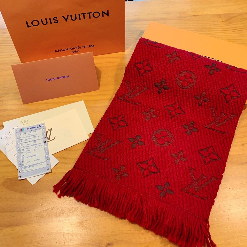 Louis Vuitton Logomania Schal Rot