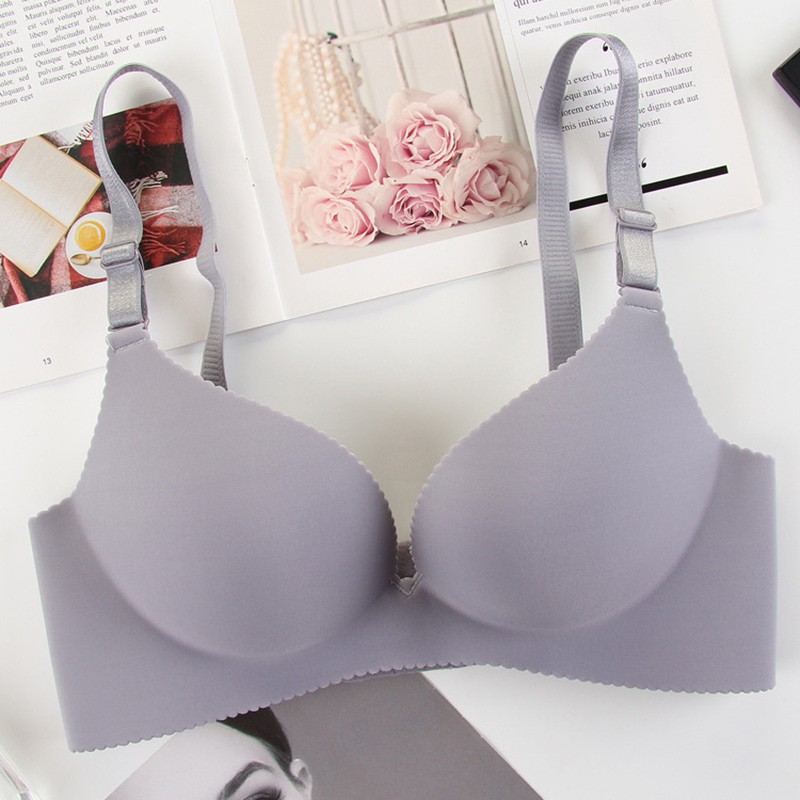 Sexy Seamless Brassiere Wire Free Push Up Bras for Women Plunge T