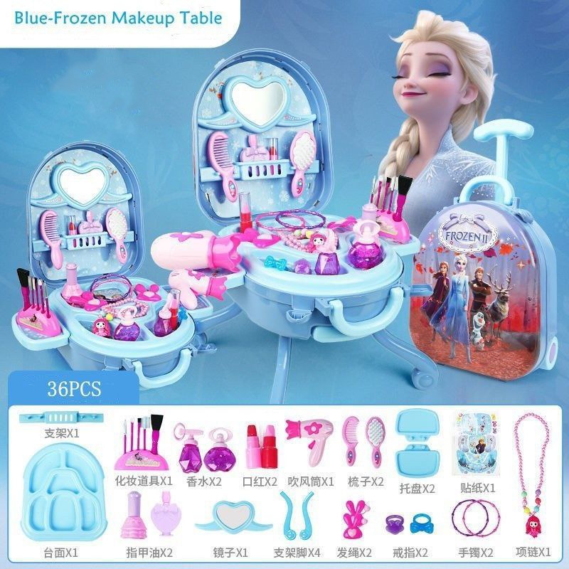 3In1 Frozen Makeup Dressing Table Toy Set Girls Princess Make up