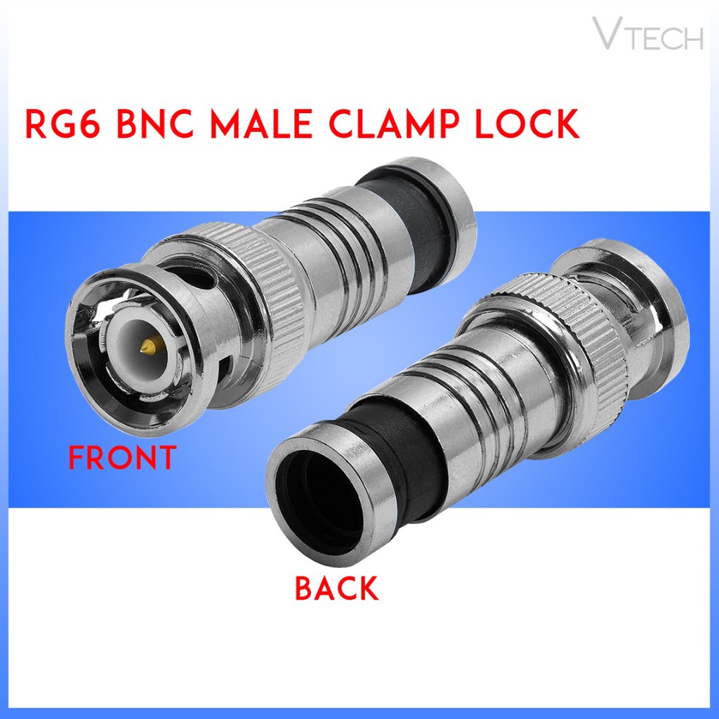RG6 BNC Male Clamp Lock Type Coaxial Connector Adaptor-Ready Stock ...