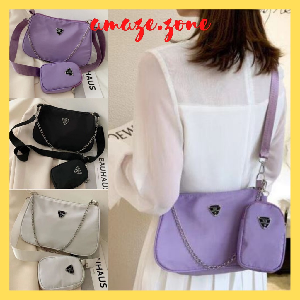 𝙍𝙀𝘼𝘿𝙔 𝙎𝙏𝙊𝘾𝙆 𝐀𝐦𝐚𝐳𝐞.𝐙𝐨𝐧𝐞 2in1 Woman Handbag Set Sling Bag Crossbody Bag ...