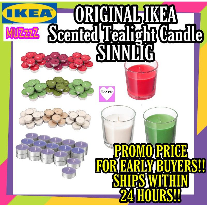 [READY STOCK] IKEA Scented candle tealight, 30 pieces Lilin Aroma Kaca ...