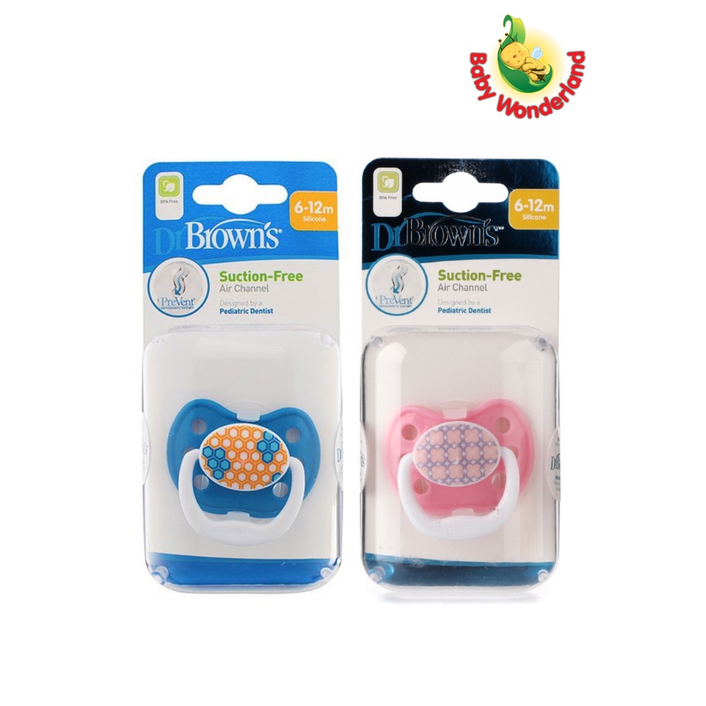 Dr Brown's Suction-Free Air Channel Pacifier Classic Shield ( 6-12 ...