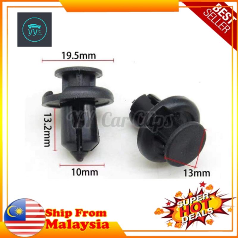 You.S Original Underfloor Wheel Box Spread Rivet Clips For Honda City/Civic (10 Pack)
