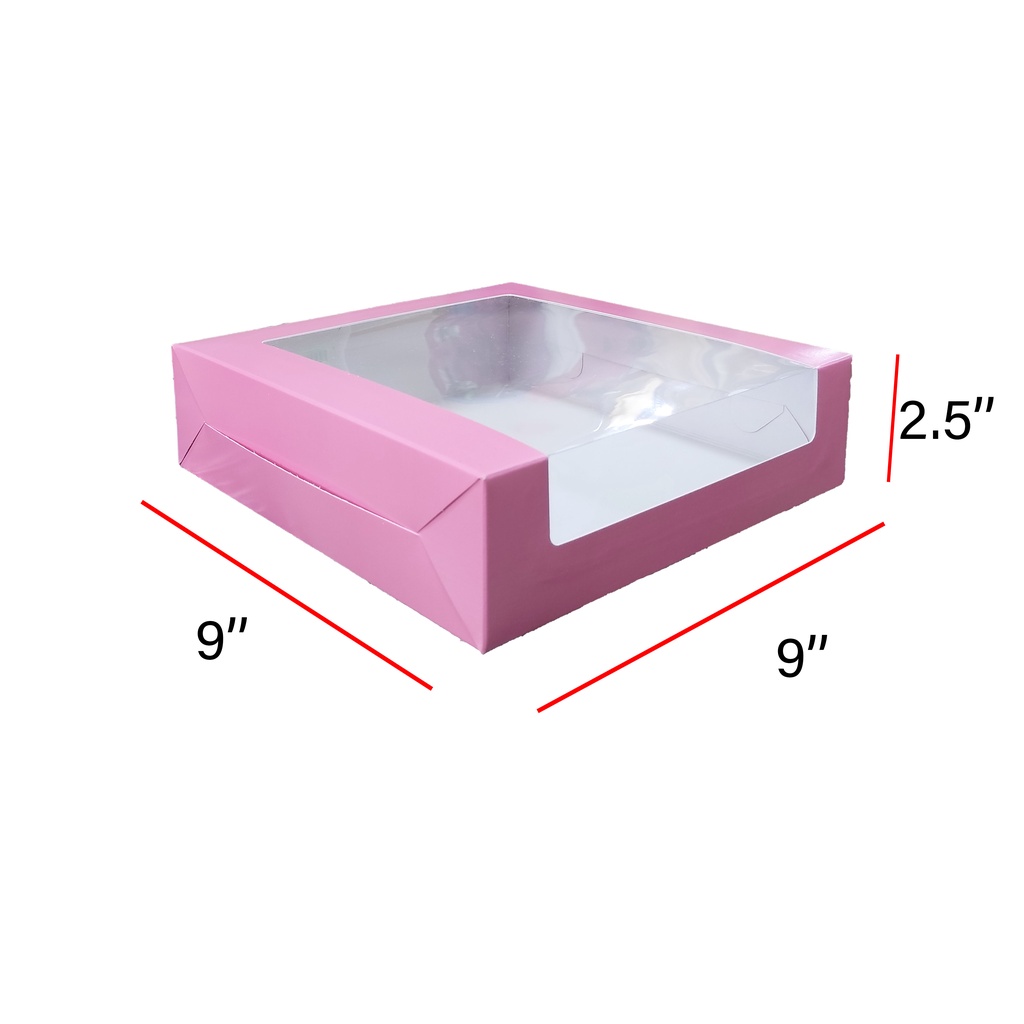 Inch L Shape Pink Window Cake Box Pink Window Talam Cake Box