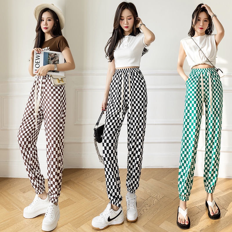Checkered harem pants clearance