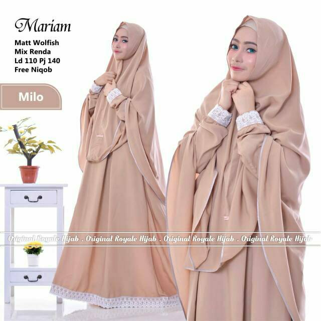 Maryam set gamis khimar Antem syari muslimah free Veil For Pregnant ...