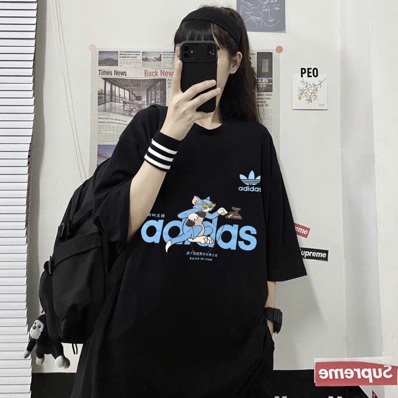 Adidas X Tom and Jerry Couple Tee Casual Streetwear Shirt Shopee