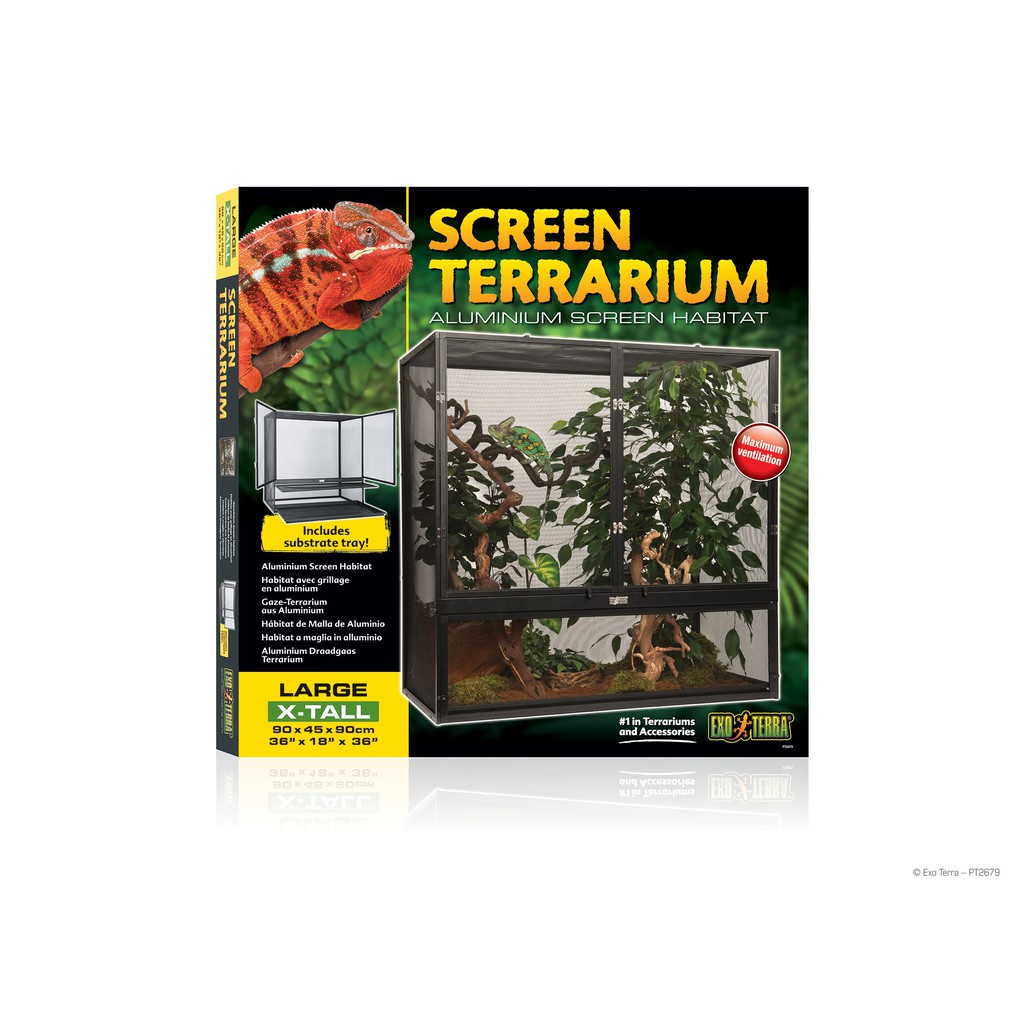 Exo Terra Reptile Screen Terrarium 90x45x90cm Large X-Tall Aluminum ...