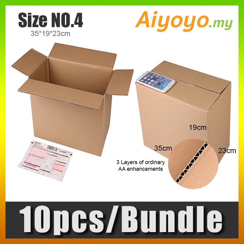 10pcs/BUNDLE Plain Carton Box No.4 Kotak Bungkusan Kosong Packaging ...