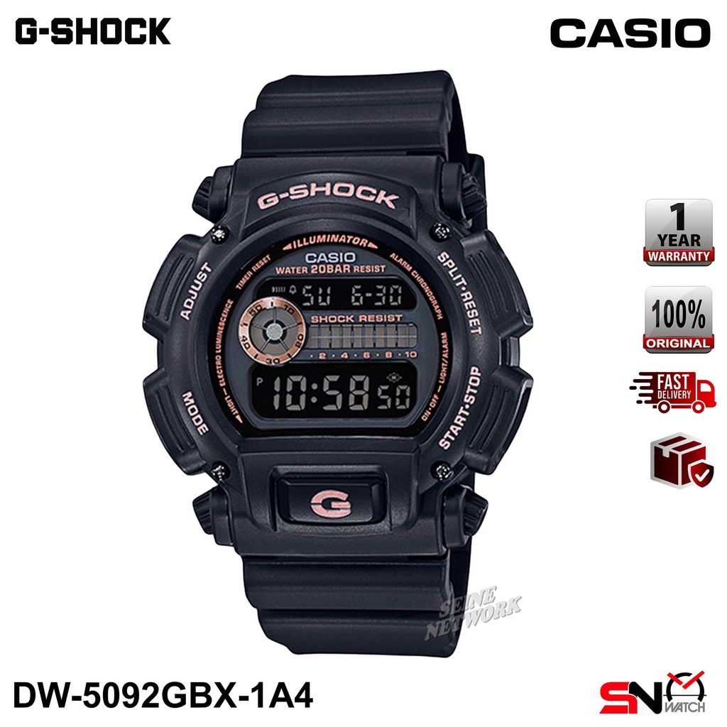 Casio G Shock AW 591GBX DW 9052GBX GA 100GBX Rose Gold Gold Accents Analog Digital Black Resin Band Men Sports Watch Shopee Malaysia