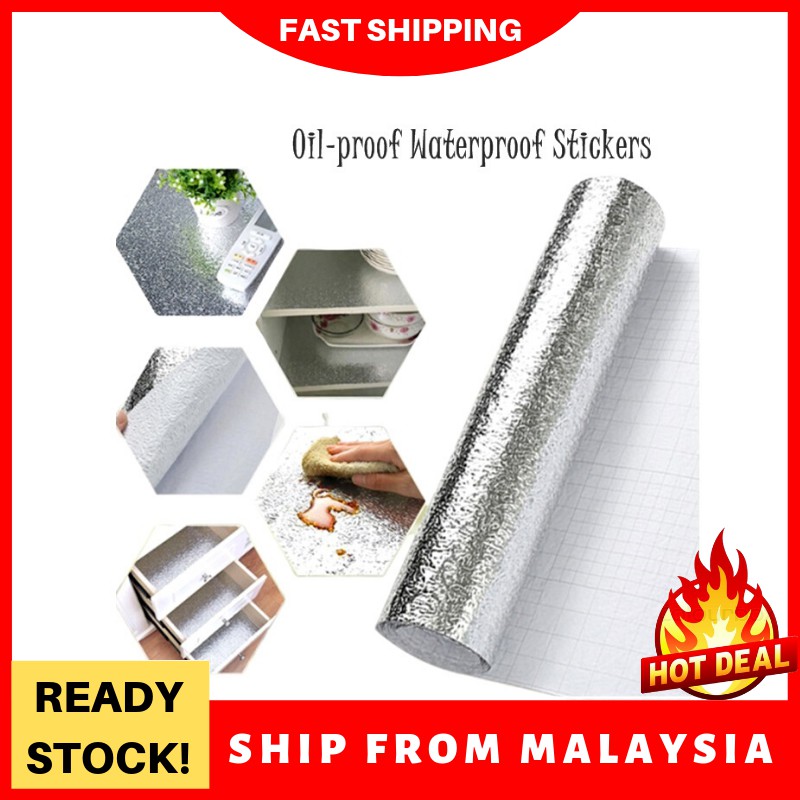 🔥HOT ITEM🔥60x200cm Oil Proof Waterproof Self Adhesive Wallpaper Kitchen