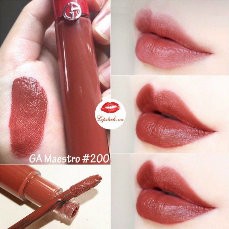 Giorgio Armani Lip Maestro Cream Lipstick 200 Terra Red Brown