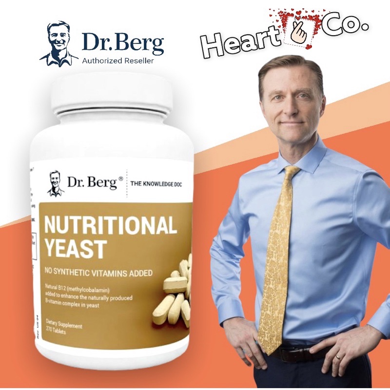 Dr. Berg's Nutritional Yeast Tablets Natural B12 Added All 8 B