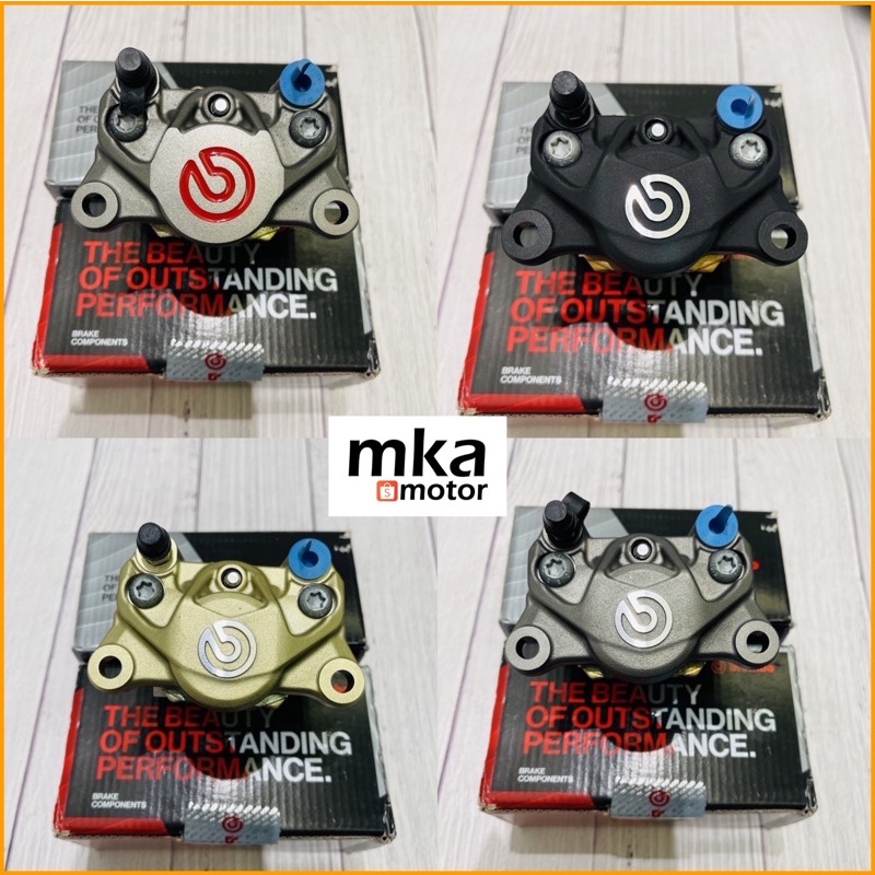 ORIGINAL BREMBO 2POT P34 RED LOGO BLACK GOLD 100% MADE IN ITALY FRONT ...