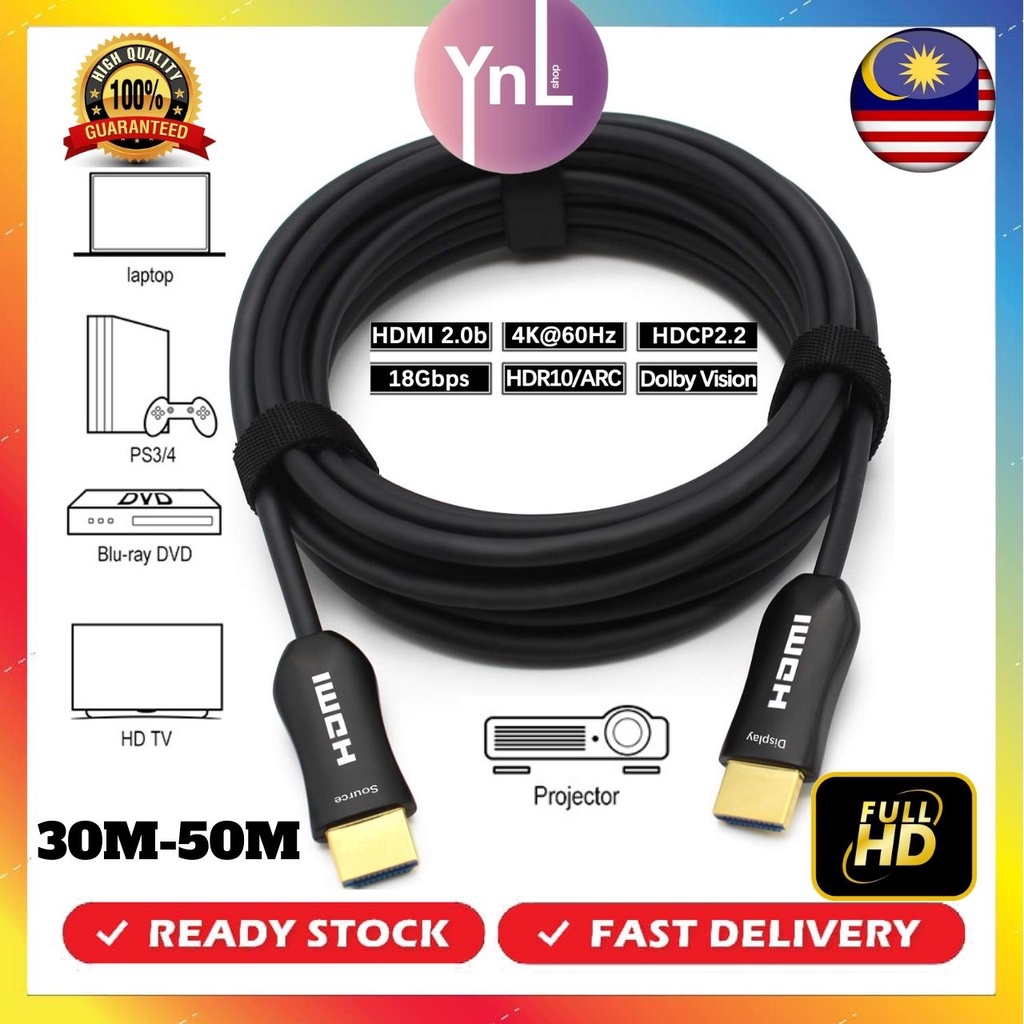 10M Fiber Optic HDMI High Speed Cable v2.0 18Gbps HDMI Lead