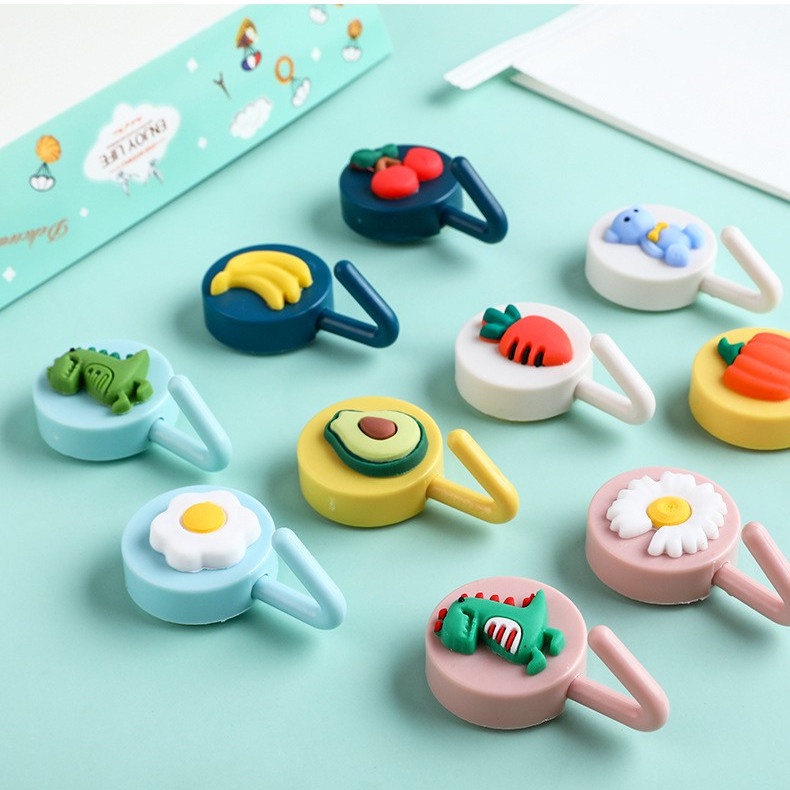 Creative Cute Hook Cartoon Small PerforationFree Bedroom Wall Hanging