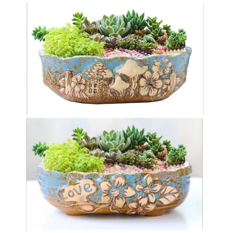 READY STOCK Succulent Pot Cactus Pot Ceramic Pot 陶瓷盆 多肉花盆 仙人掌盆 花盆 Pasu ...