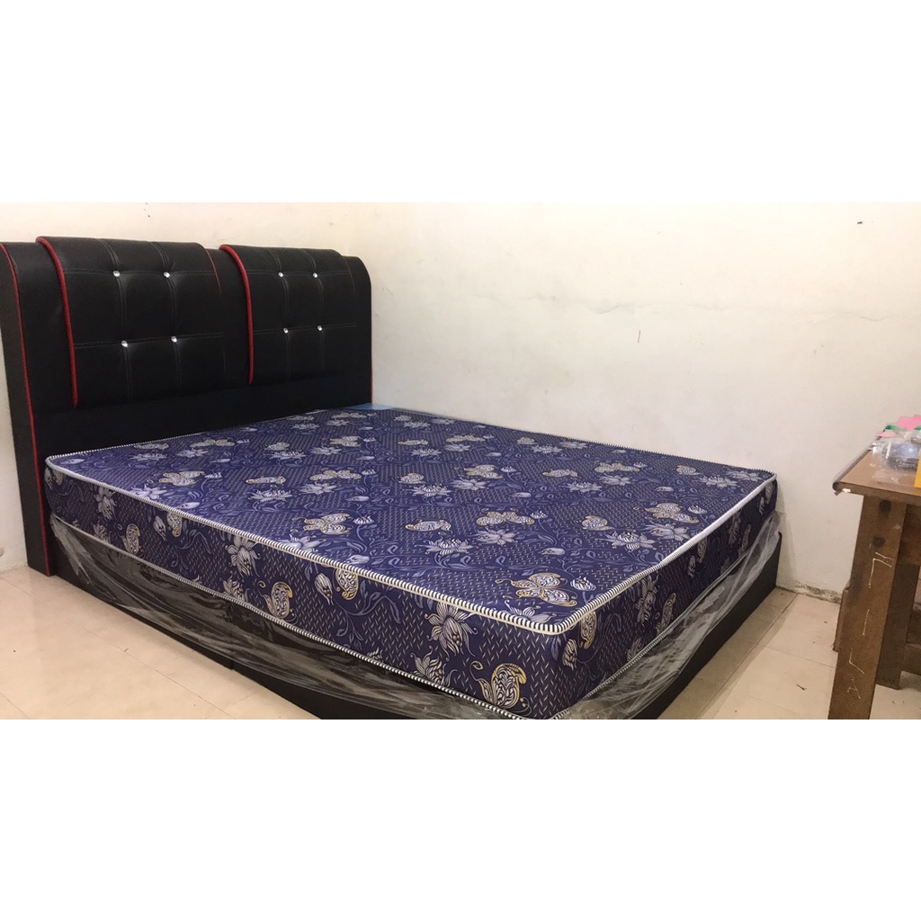 Divan Queen Bed Frame Katil Queen Pvc Bed Add On Foam Mattress Shopee Malaysia 