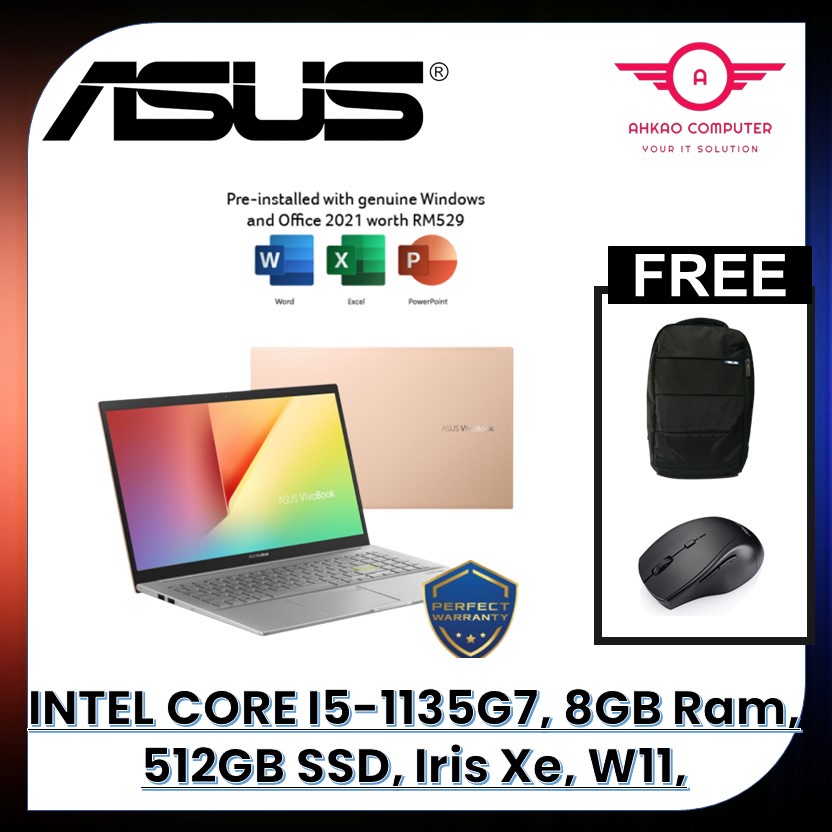 Asus VivoBook 15 K513EABN1931WS 15.6'' FHD Laptop Hearty Gold ( I5