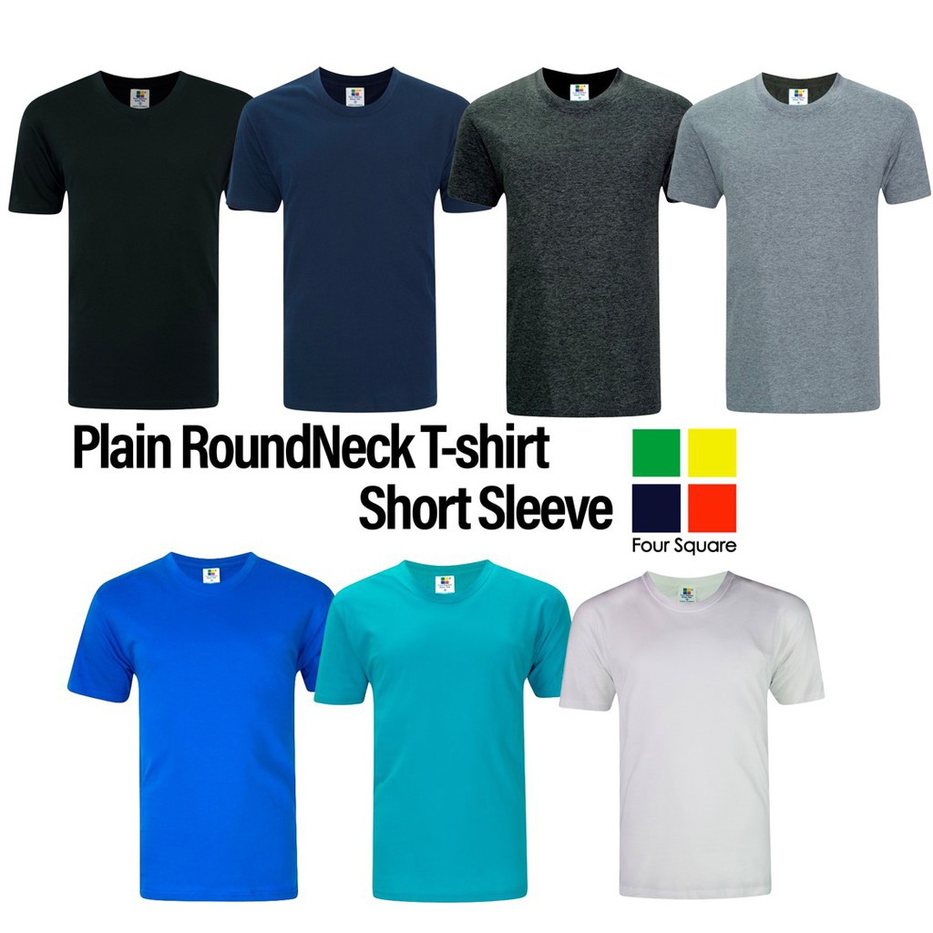 Foursquare Plain 100% Cotton 160gsm Short Sleeve Round Neck T-Shirt / Red  Color Round Neck T-Shirt / Nude Color T-Shirt