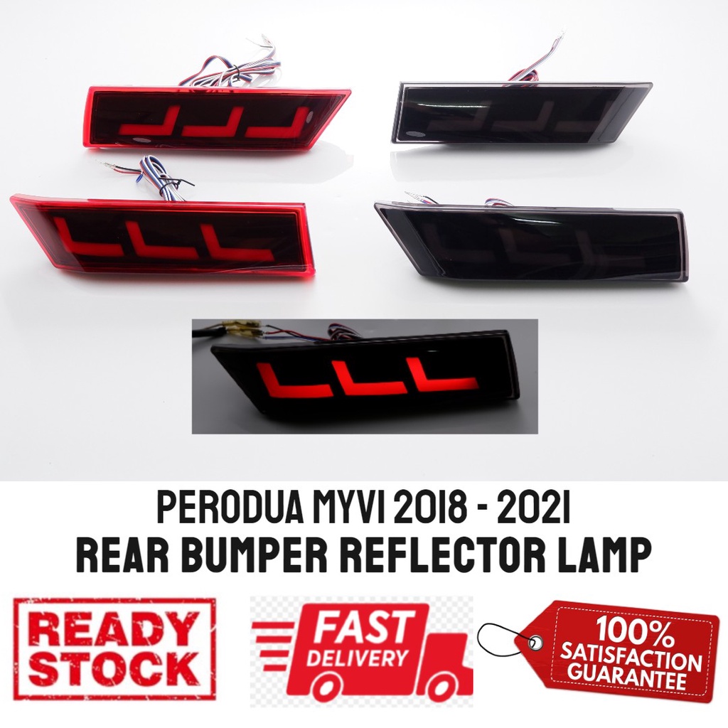 PERODUA MYVI 2018 2019 2020 2021 REAR BUMPER REFLECTOR LAMP RED / SMOKE ...