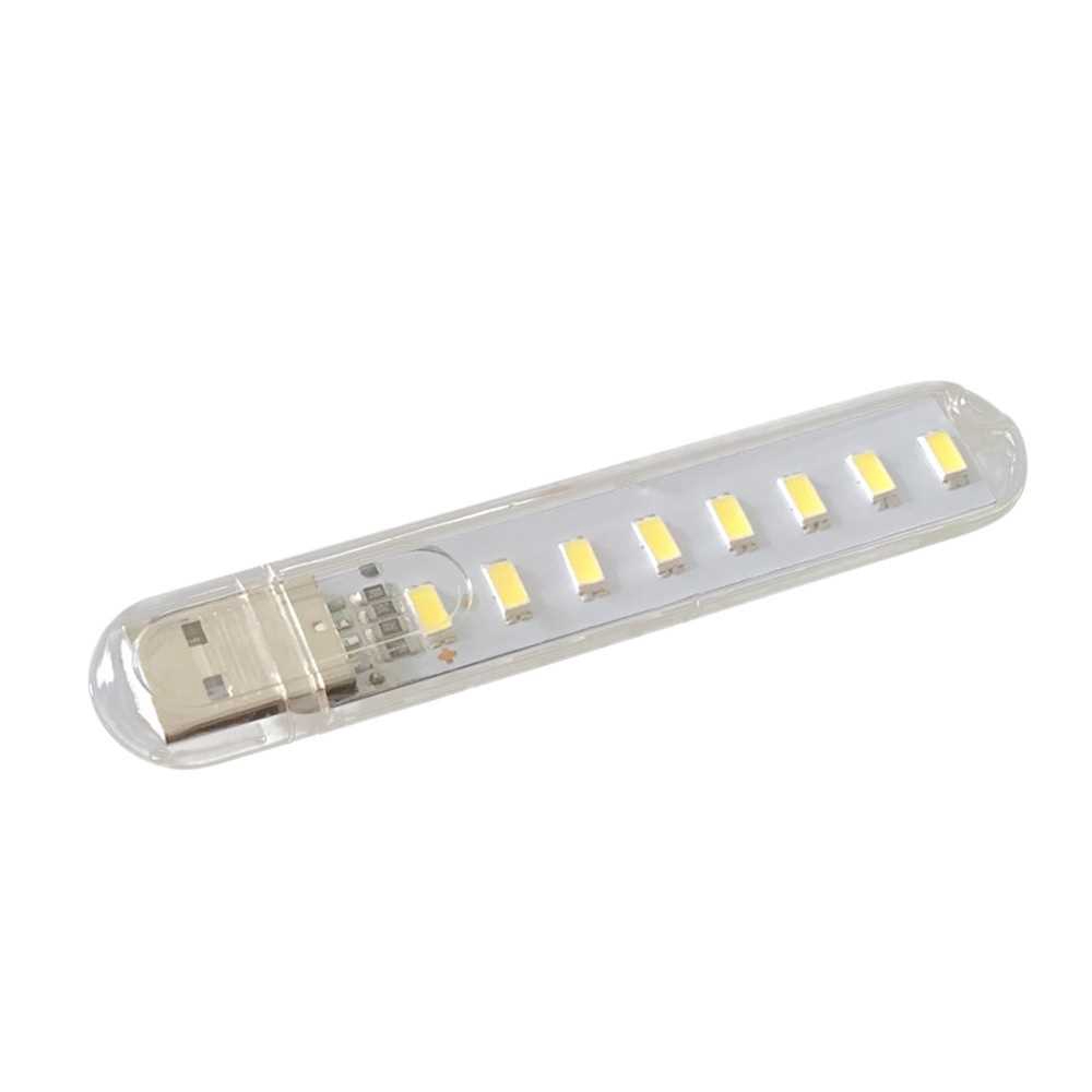 8 LED USB Powered Operated Mini Reading Lamp Book Light Portable White ...