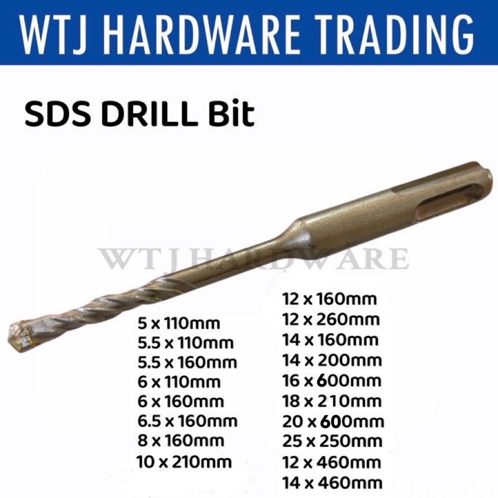 SDS Drill Bit 5mm 20mm Electric Hammer Drill Bit for Wall Concrete Mata Bor Tebuk Simen Dinding SDS Plus Masonry Wall Shopee Malaysia