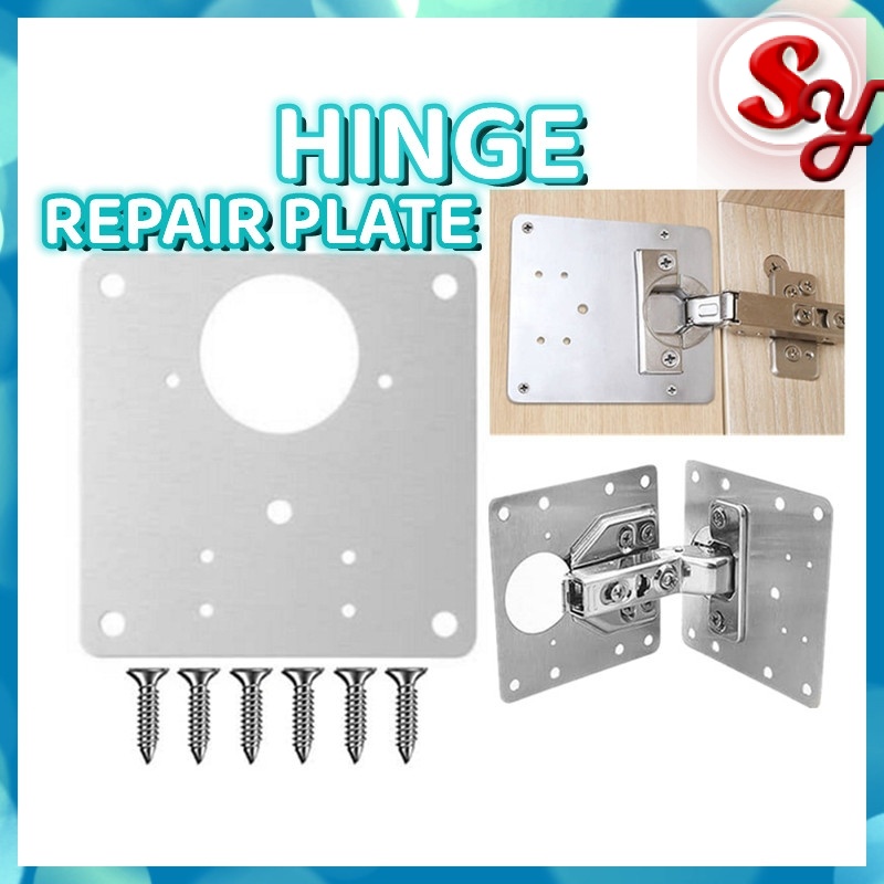 (1 pcs) Hinge Repair Plates Stainless Steel Cabinet Door Repair With ...