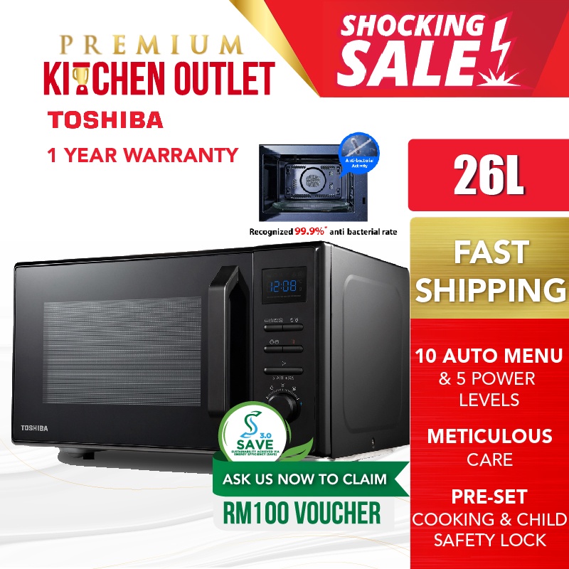 Toshiba 26L Convection + Grill Microwave Oven with Auto Cook Menu