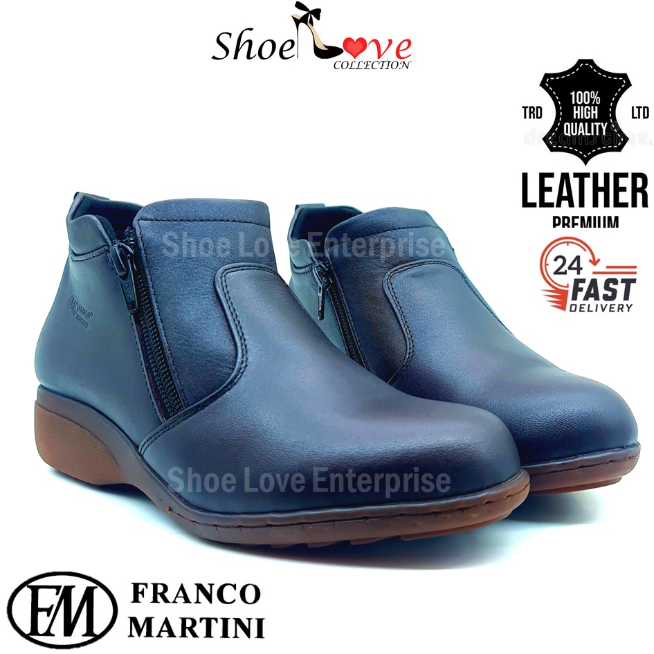 KASUT BUT KULIT WANITA PEJABAT UNIFORM FRANCO MARTINI LADIES GENUINE LEATHER SHOE BOOT UNIFORM OFFICE CASUAL Shopee Malaysia
