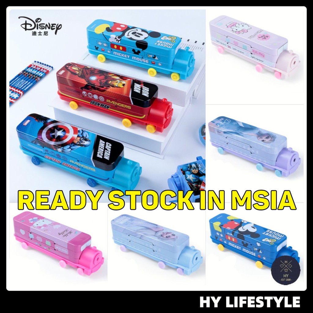 [HY] Double Layer Pencil Case Kids Student Sharpener Frozen Avengers ...