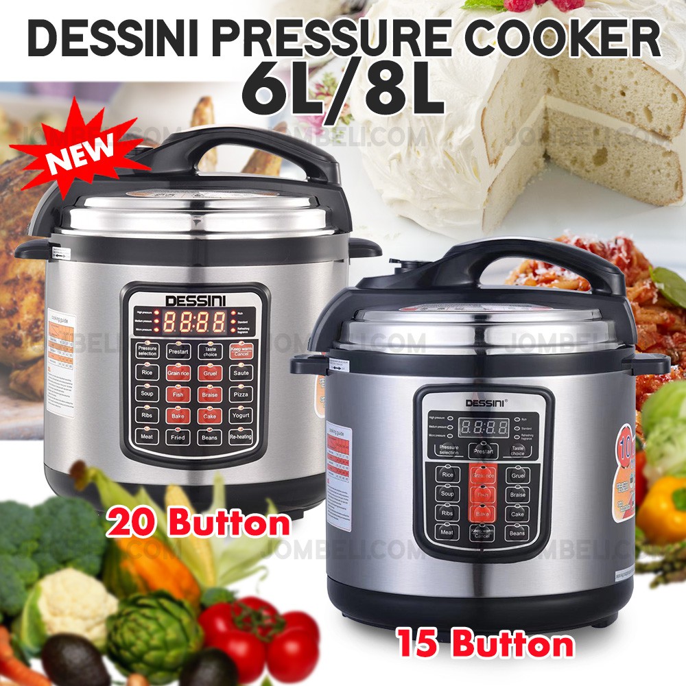 **Jombeli DESSINI Pressure Cooker 6L&8L(15BUTTON / 20 BUTTON) Shopee