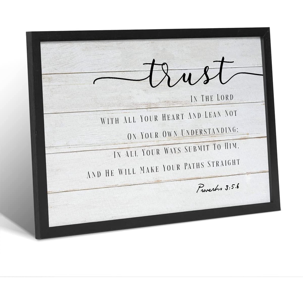 Inspirational Bible Verses Canvas Wall Art Trust In The Lord with All ...