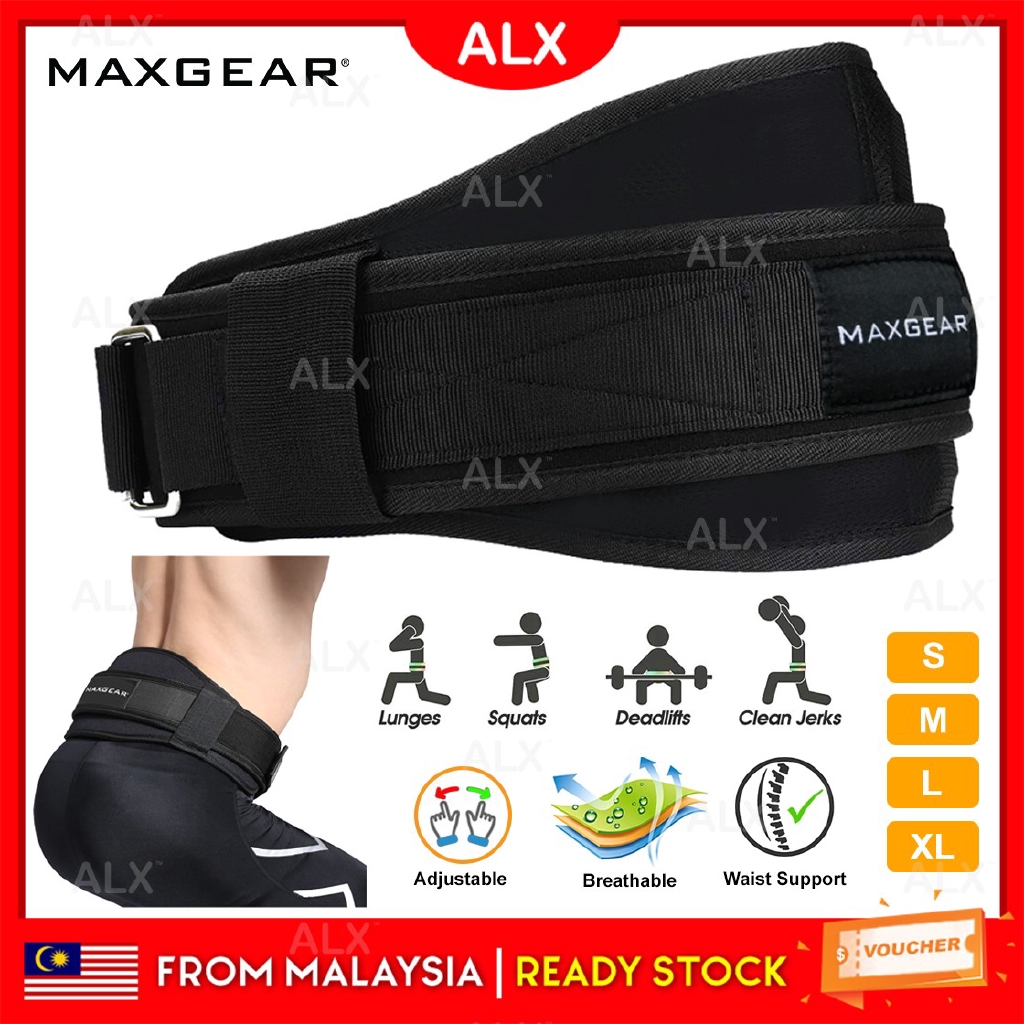 ALX MAXGEAR Weightlifting Waist Belt Adjustable Gym Fitness Squat ...