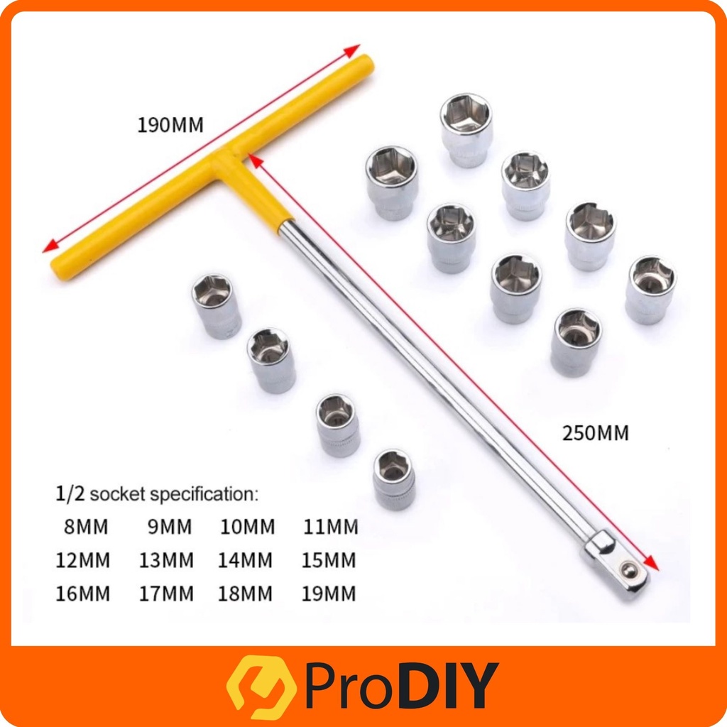 PRODIY 8153 T Handle Socket Box Set Socket Wrench Adapter Set Hex Bit T ...