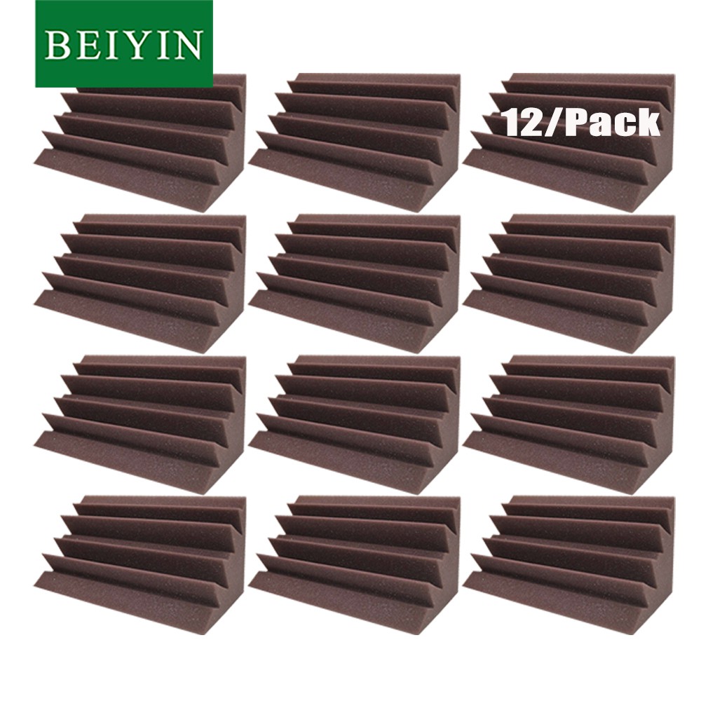 BEIYIN [12 PCS] Corner Acoustic Bass Traps Foam Corner Sound Treatment ...