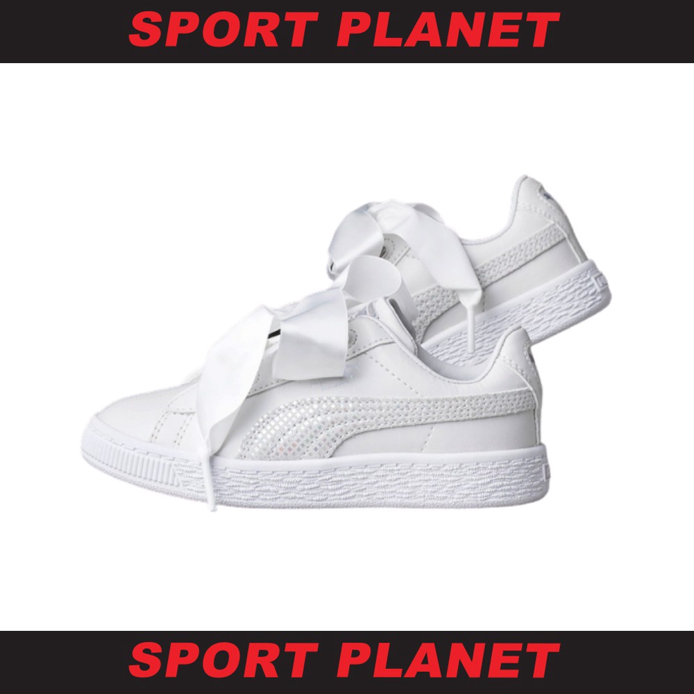 Puma Kid Basket Heart Patent Walking Sneaker Shoe Kasut Budak