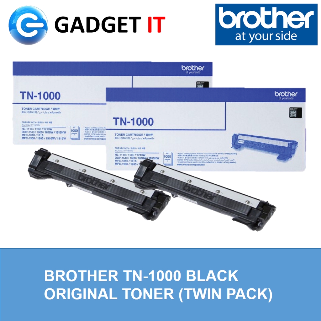 BROTHER TN-1000 BLACK TONER CARTRIDGE TWIN PACK (TN-1000+TN-1000 ...