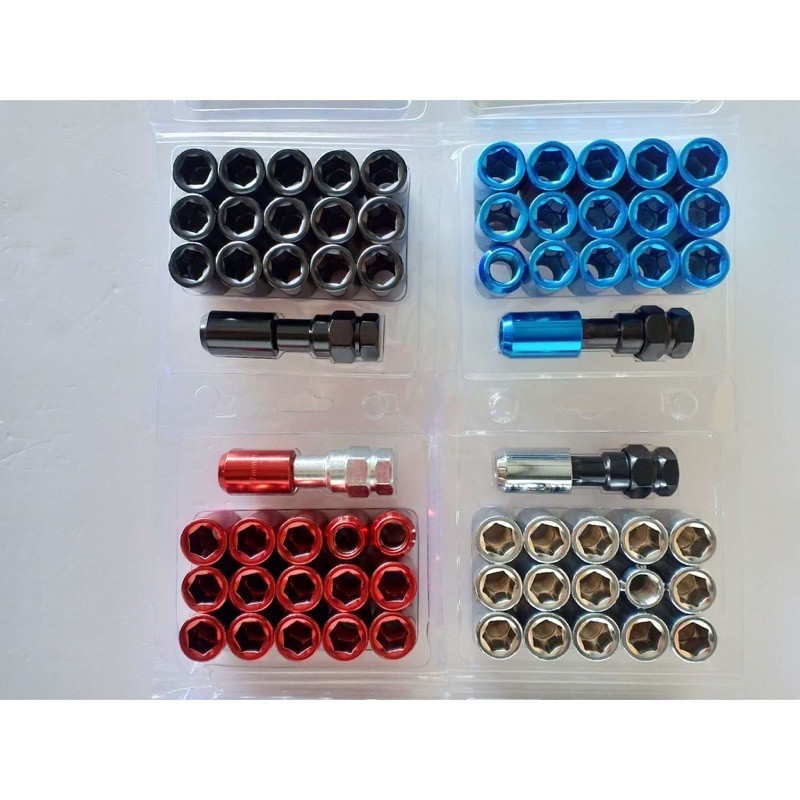 16pcs Allen Key Nuts Sport Rim Nut Racing Wheel Nut Iron Besi