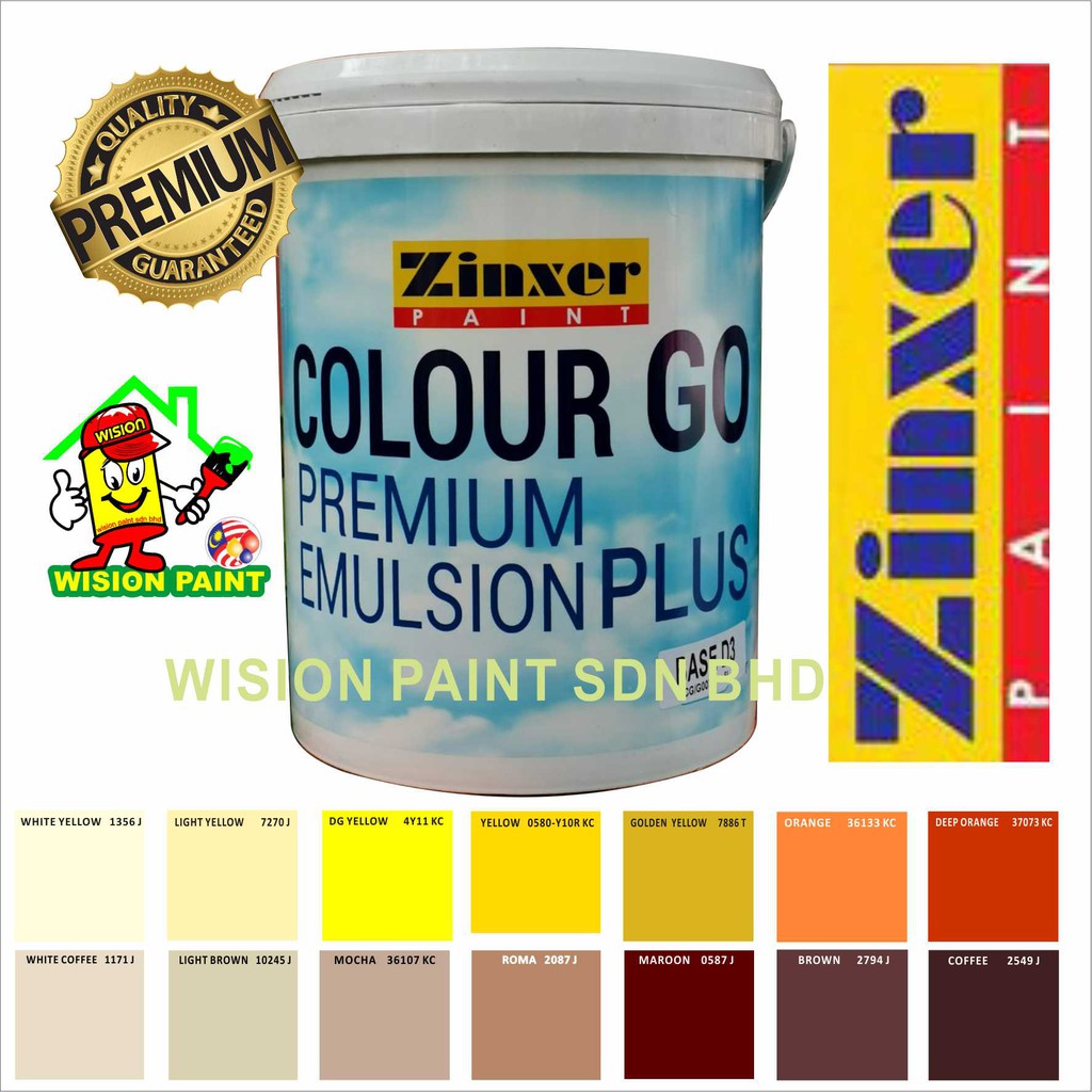 ( 5L ) ZINXER Colour Go - Premium Emulsion Plus / INTERIOR WALL FINISH ...