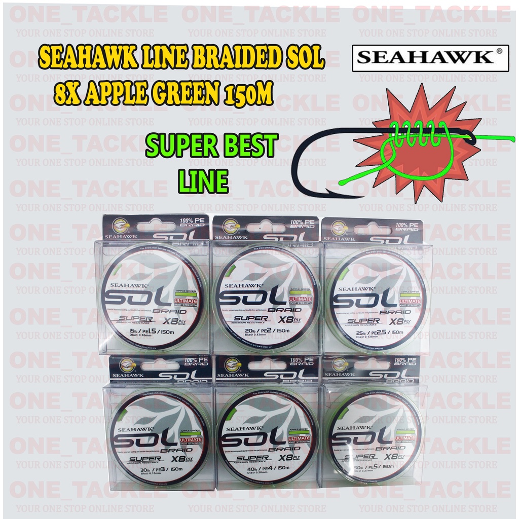 Seahawk Line Braided SOL 8X Apple Green 150mtr/roll | Shopee Malaysia